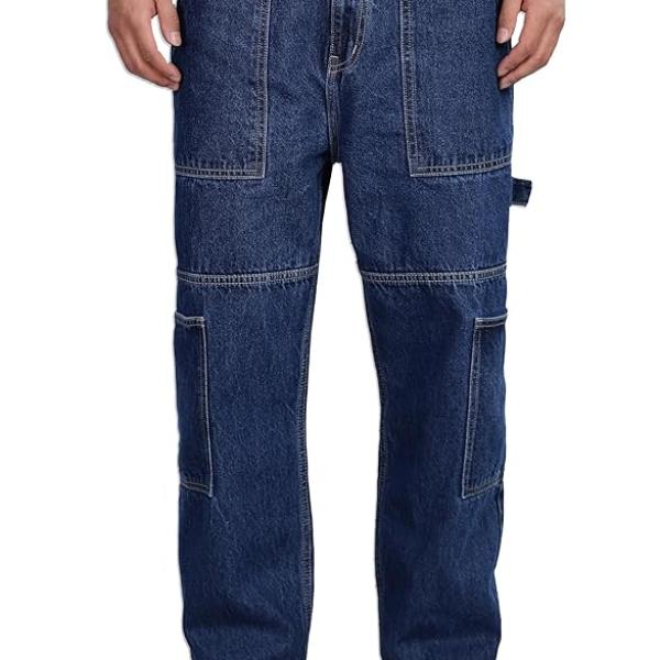 INKD Men's Carpenter Baggy Jeans